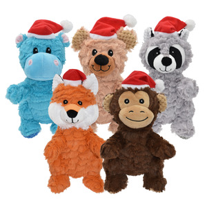 Christmas Wrinkleez With Santa Hats Dog Toys