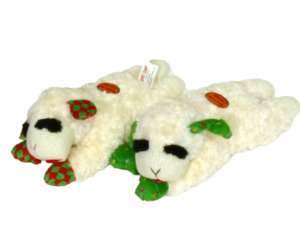 Christmas Toys: Christmas Lamb Chop With Print Dog Toy