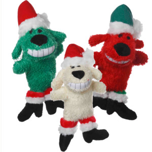 Christmas Toys: Loofa Santa Dog Toy