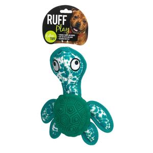 Ruff Play Turtle With Rubber Shell Dog Toy