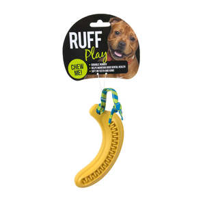 Ruff Play Toys: Ruff Play Rubber Dental Banana Dog Toy