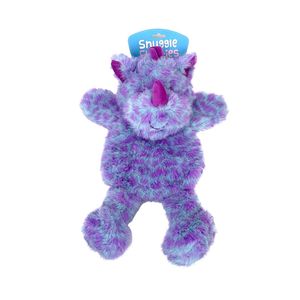 Snuggle Friends Flatties Blue And Purple Rhino Dog Toy