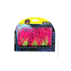 Aqua One Fish Tank Ornaments: Aqua One Flexiscape Hornwort Pink Green