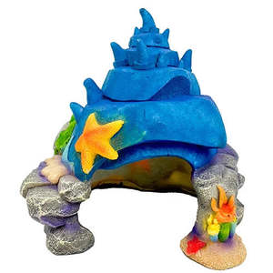 Aqua Care Fish Ornaments: Aqua Care Ornament Shell House Blue