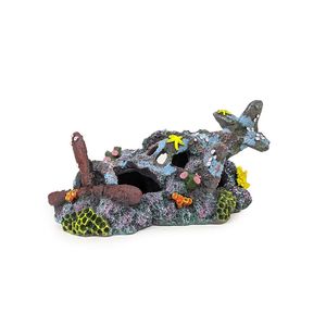 Aqua Care Ornament Plane Ruins with Coral