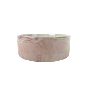 Cattitude Ceramic Cat Bowl Zen Marble Pink