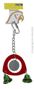Avi One Parrot Toy Acrylic Mirror with 2 Bell Bird Toy