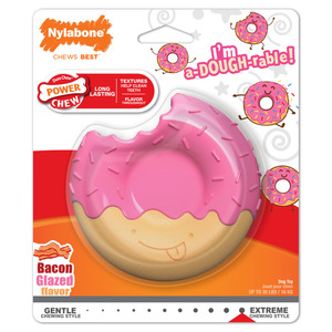 Nylabone Dog Toys: Nylabone Power Chew Donut Bacon Glazed Dog Toy