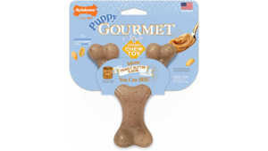 Nylabone Dog Toys: Nylabone Puppy Gourmet Style Strong Wishbone Peanut Butter Dog Toy