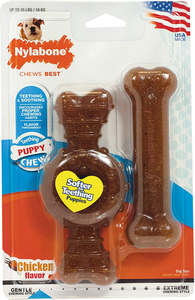 Nylabone Puppy Chew Bone & Ring Bone Twin Pack Dog Toy