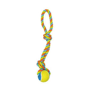 Knots Of Fun Rope Dog Toys: Knots of Fun Tug Rope with Tennis Ball 43cm Dog Toy