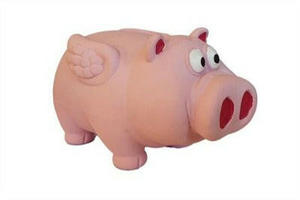 Multipet Dog Toys: Latex Squeaky Grunter Flying Pig 15cm