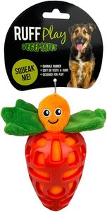 Ruff Play Vegemates Carrot Squeaky Plush Dog Toy