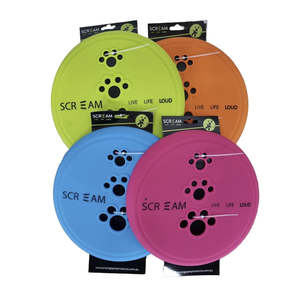 Dog Toys: Scream Silicone Frisbee Pet Flyer Dog Toy