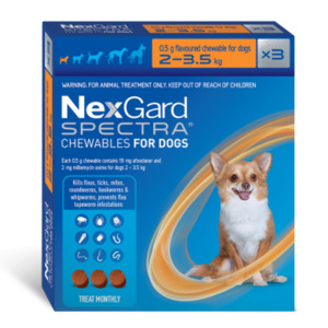 Nexgard Spectra Flea Tick & Worm Chewable Treatment 2-3.5kg