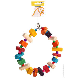 Bird: Avi One Wooden Ring With Acrylic Beads Bird Toy