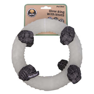 Best Selling: Pet One Blitz Glow In The Dark Ring Knots Dog Toy