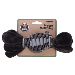 Pet One Blitz Braided Rugby Ball Dog Toy