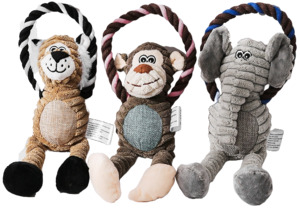 Best Selling: Plush Animal With Rope & Squeak
