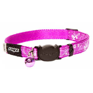 Rogz Silkycat Safeloc Purple Filigree Cat Collar