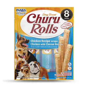 Inaba Churu Rolls Chicken wraps with Cheese Recipe Dog Treats