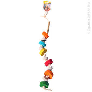 Bird Toy Lanyard Wooden Blocks with Pumice Bird Toy