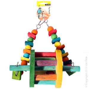 Avi One Parrot Toy Wooden Swing with Wheel Bird Toy