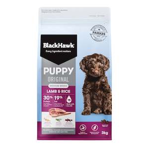 Black Hawk Dog Food: BLACK HAWK PUPPY MED BREED LAMB & RICE 3KG