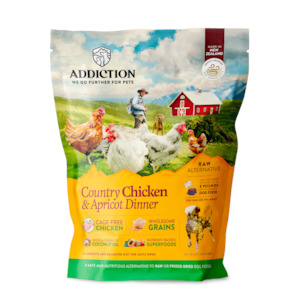 Addiction Dog Food: COUNTRY CHICKEN & APRICOT DINNER 900GM