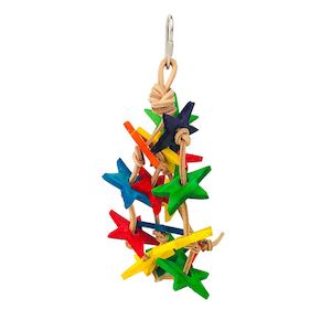 Bird: BIRD TOY LEATHER W/STARS 15CM