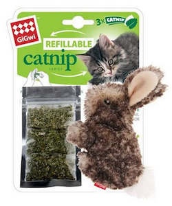 GIGWI REFILLABLE CATNIP TOY RABBIT - NATURAL