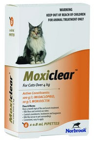 Flea Worm: MOXICLEAR CAT 4KG + 6PK