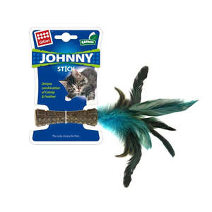 GIGWI JOHNY STICK CATNIP WITH COLOURED FEATHERS