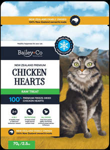 BAILEY+CO FREEZE DRIED CHICK HEART CAT TREAT 70GM