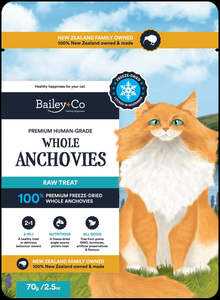 BAILEY+CO FREEZE DRIED ANCHOVY CAT TREAT 70GM