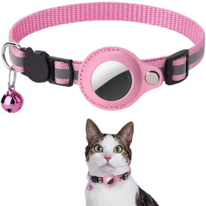 Best Selling: Reflective Cat Collar with AirTag Holder, Bell & Charms – Breakaway Nylon, Safe for Cats