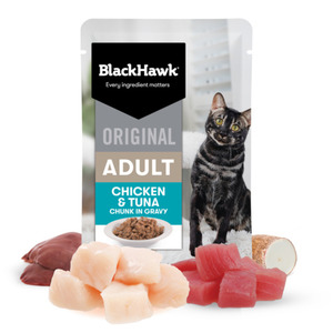 Black Hawk Original Adult Chicken & Tuna Chunks in Gravy Wet Cat Food