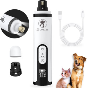 Grooming: COZZEL Pet Nail Grinder with 2 LED Lights Upgraded 3-Speed Electric Cordless