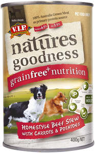 Canned Food: Natures Goodness Grain Free Beef Stew 400g x 12