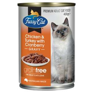Canned Food: Fussy Cat Adult Grain Free Chicken & Turkey with Cranberry 400g x 12