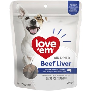Love'em Air Dried Beef Liver Treats 200g x 4