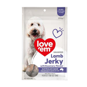 Treats: Love'em Lamb Jerky With Rosemary Treats 200g x 6