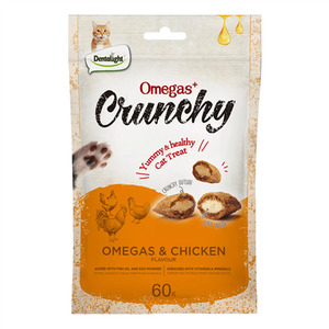 Dentalight Crunchy Omegas & Chicken Cat Treats 60g