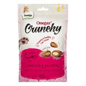 Products: Dentalight Crunchy Omegas & Salmon Cat Treats 60g