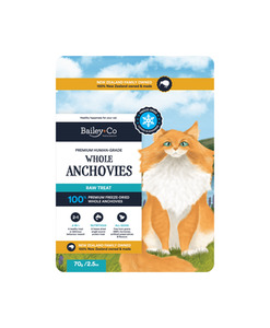 Bailey+Co Freeze Dried Premium Anchovy Raw Cat Treat 70g