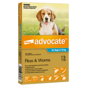 Advocate Flea and Worm Spot-On Treatment for Dogs 4-10kg - 3 Pack