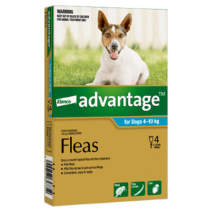 Advantage Spot-On Flea Treatment for Dogs 4-10kg - 4 Pack