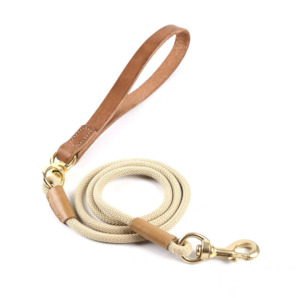 Leather Handle Leash | Khaki