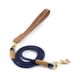 Leather Handle Leash | Navy