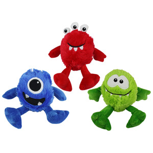 Multipet Dog Toy - Squeaky Plush Happy Monster Assorted 22cm